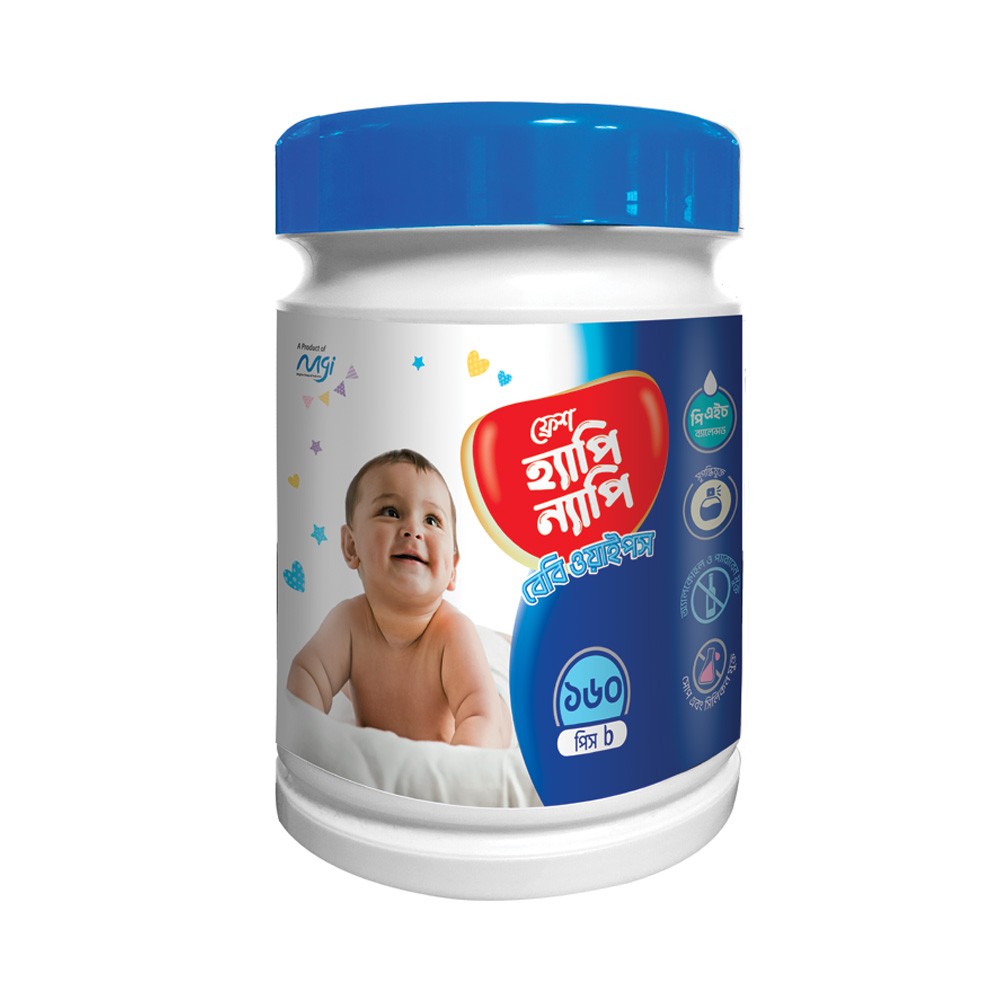 Fresh Happy Nappy Baby Wipes (160 Sheets)